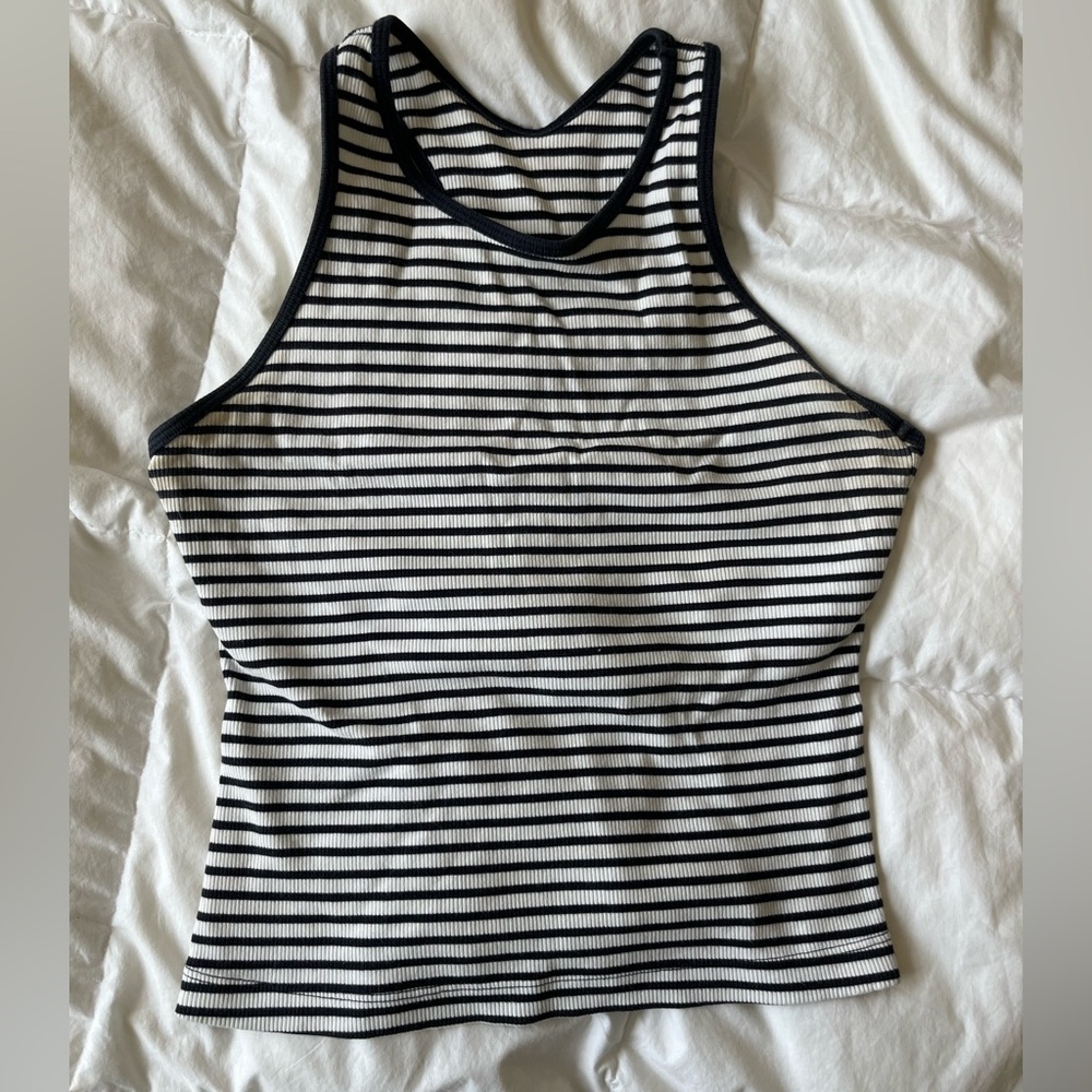 Eton Navy and White Striped Tank with Built in Bra